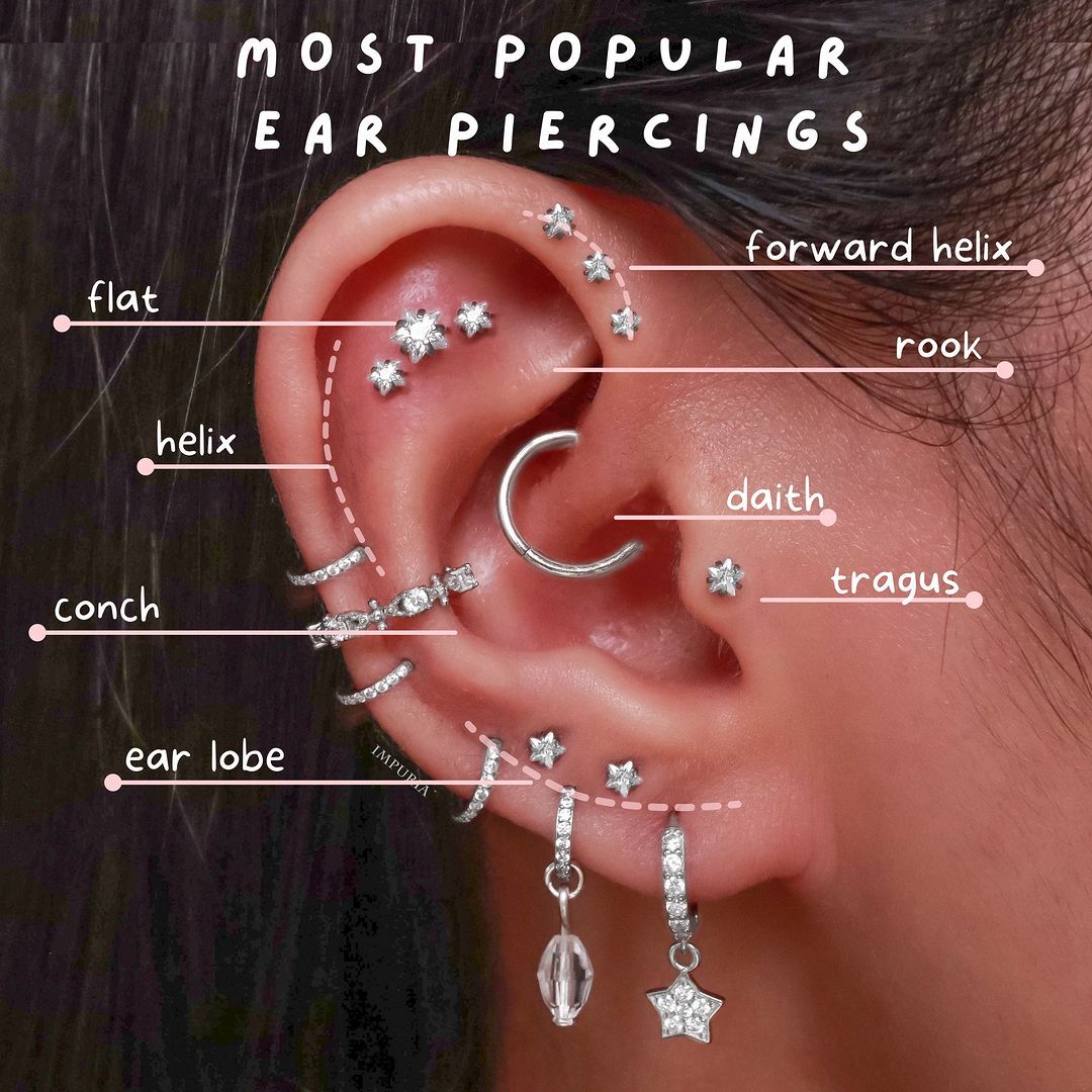 Pin By Jey Leigh On Tatty Tat Toos Ear Piercing Diagram Ear Piercing