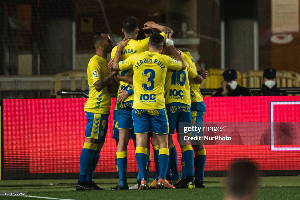 Players Of Ud Las Palmas Celebrates A Goal During The Liga Smartbank