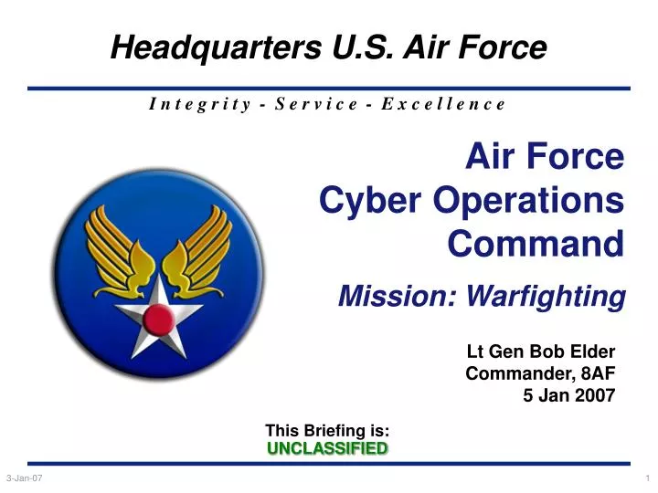 Ppt Air Force Cyber Operations Command Mission Warfighting