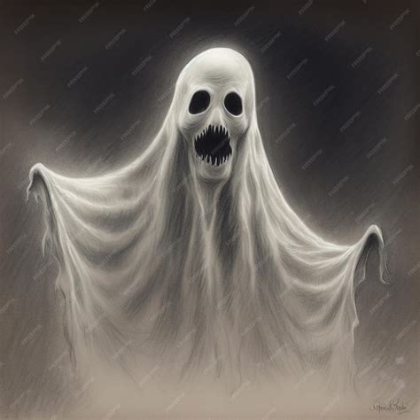 Premium Photo A Hauntingly Creepy Ghost Drawing Ai Generated