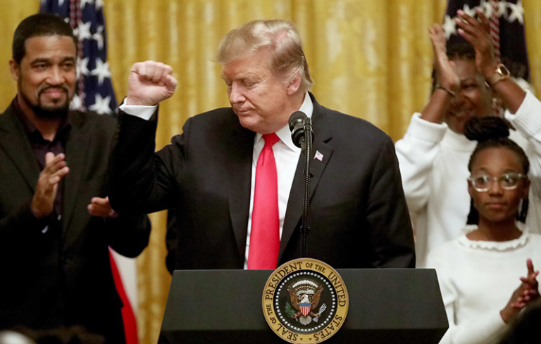 President Trump Raised His Fist In Black Power Salute At White House