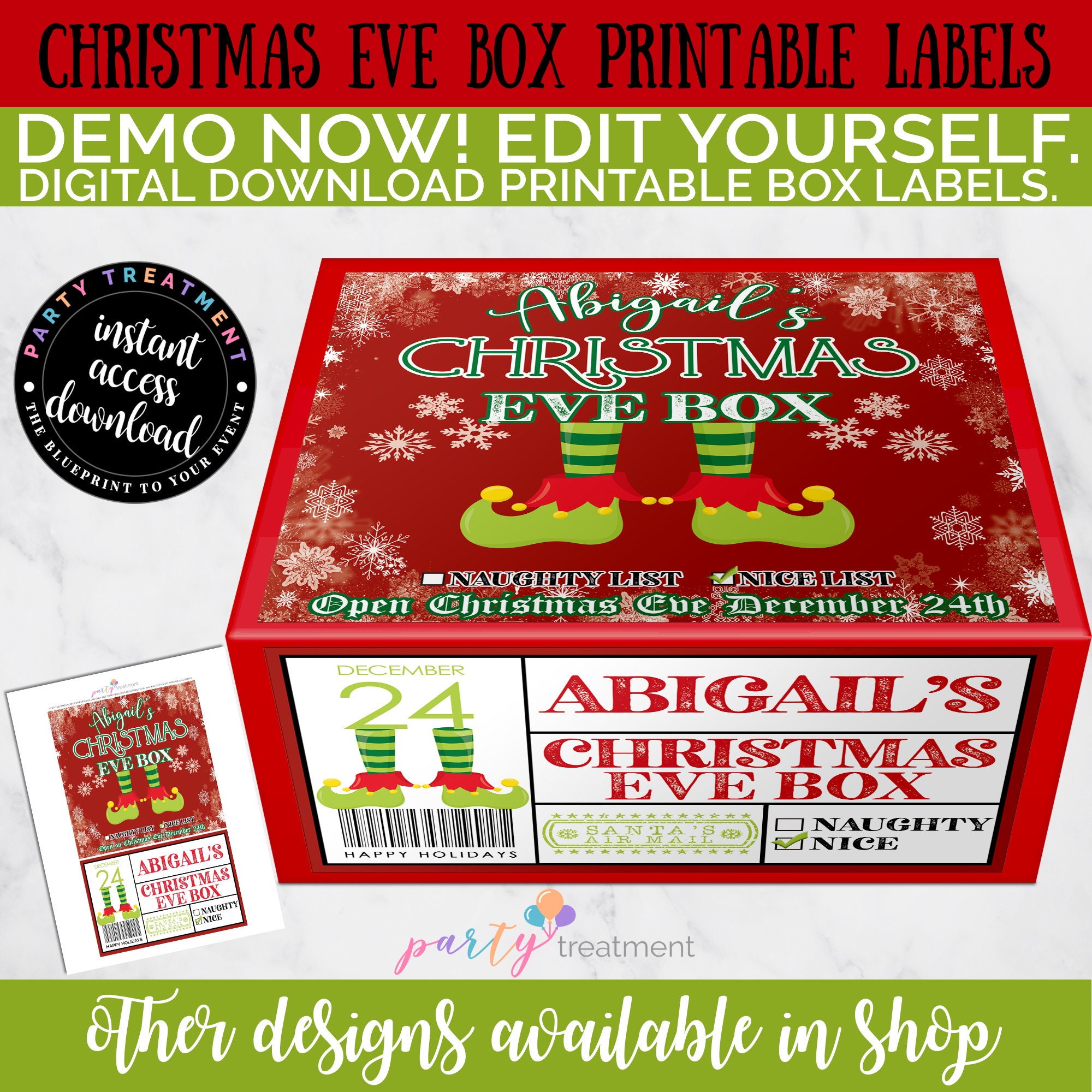 Printable Christmas Eve Box Checklist Christmas Eve Box Etsy