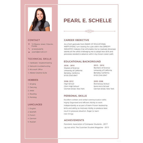 Resume High School Graduate Template Business