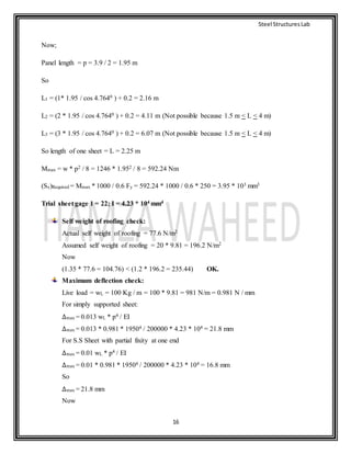 Roof Truss Design By Hamza Waheed Uet Lahore