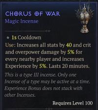 S3 Sc Chorus Of War Magic Incense Id 205250508 Playerauctions