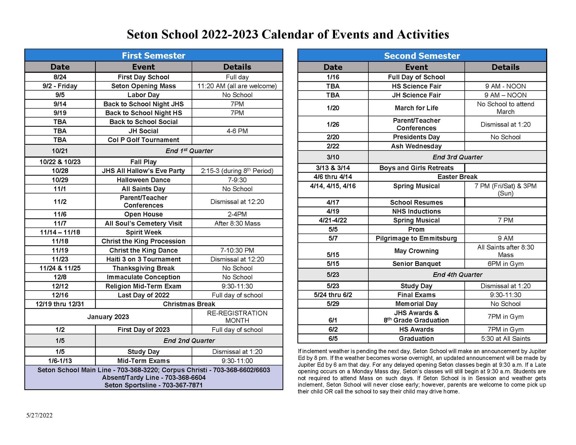 Seton Hall Academic Calendar 2023 2024 Important Dates