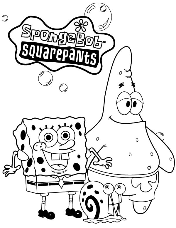 Spongebob And Patrick And Gary Coloring Pages