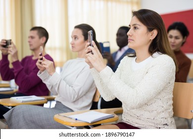 Students In The Class Are Busy With Work Stock Photo Image Of