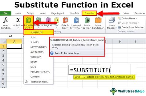 Substitute Function In Excel Meaning How To Use Examples