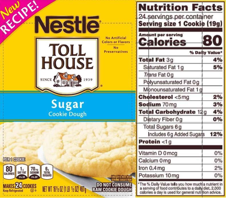 Sugar Nutrition Facts Label