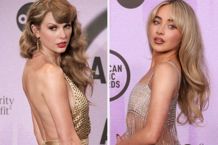 Taylor Swift Sabrina Carpenter S Height Contrasts At Amas Go Viral