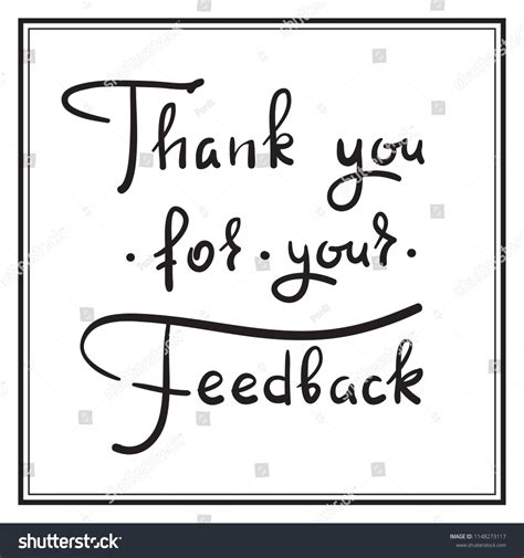 Thank You Your Feedback Simple Thankful Stock Vector Royalty Free