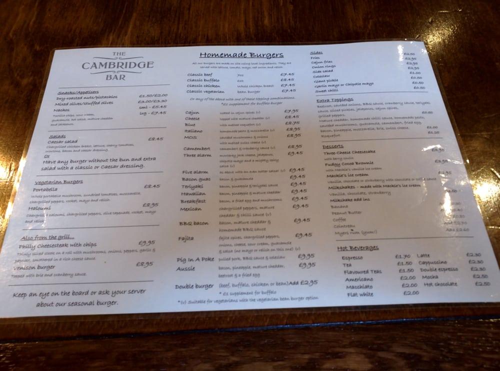 The Cambridge Bar In Edinburgh Restaurant Menu And Reviews