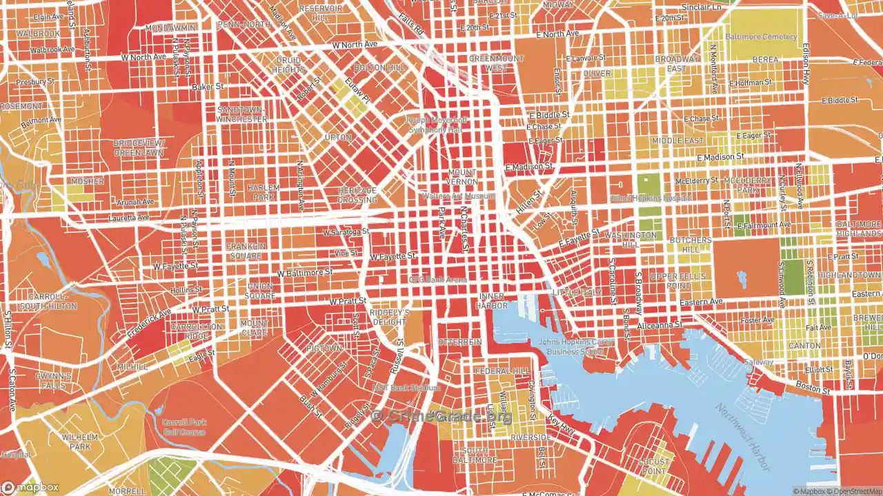 The Safest And Most Dangerous Places In Downtown Baltimore Md Crime