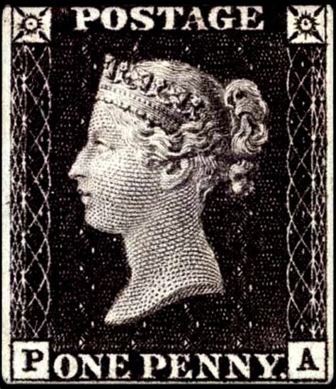 The World S First Postage Stamp A Uk Penny Black Editorial Photography