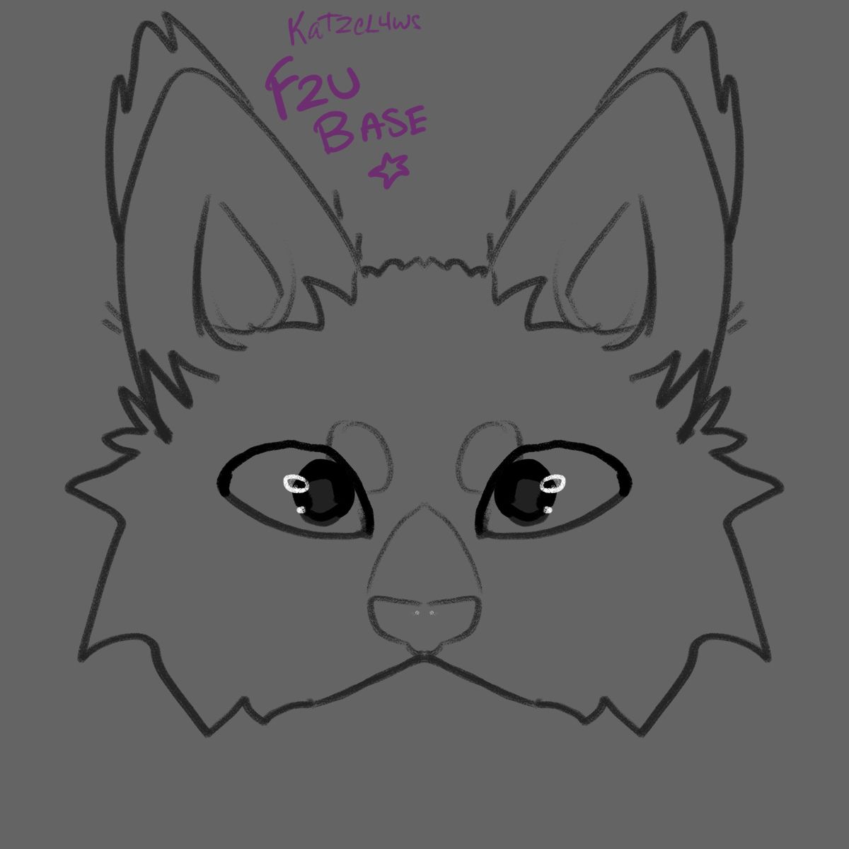 Therian Cat Mask Base Drawing