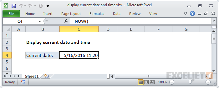 Today And Now Function In Excel Display Current Date And Time In Excel