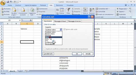 Tutorial Excel Lezione 1 Come Creare Menu A Tendina Youtube