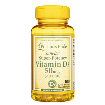 Vitamin D3 50 Mcg 2000 Iu 100 Softgels 17621 Puritan S Pride