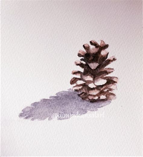 Watercolor Pine Cone Tutorial Step By Step Guide