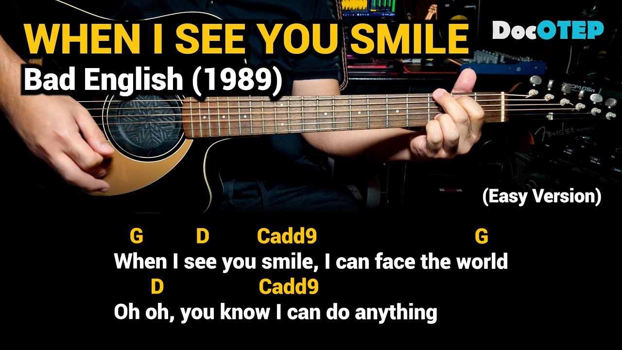 When I See You Smile Bad English 1989 Easy Guitar Chords Tutorial