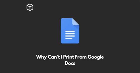 Why Can T I Print From Google Docs Programming Cube