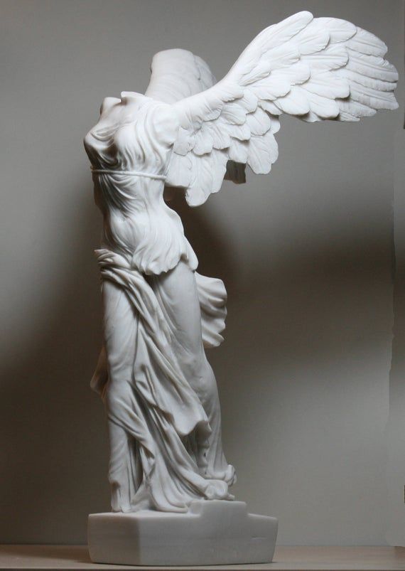 Winged Nike Victory Of Samothrace Goddess Cast Marble Greek Etsy Roman Sculpture Greek