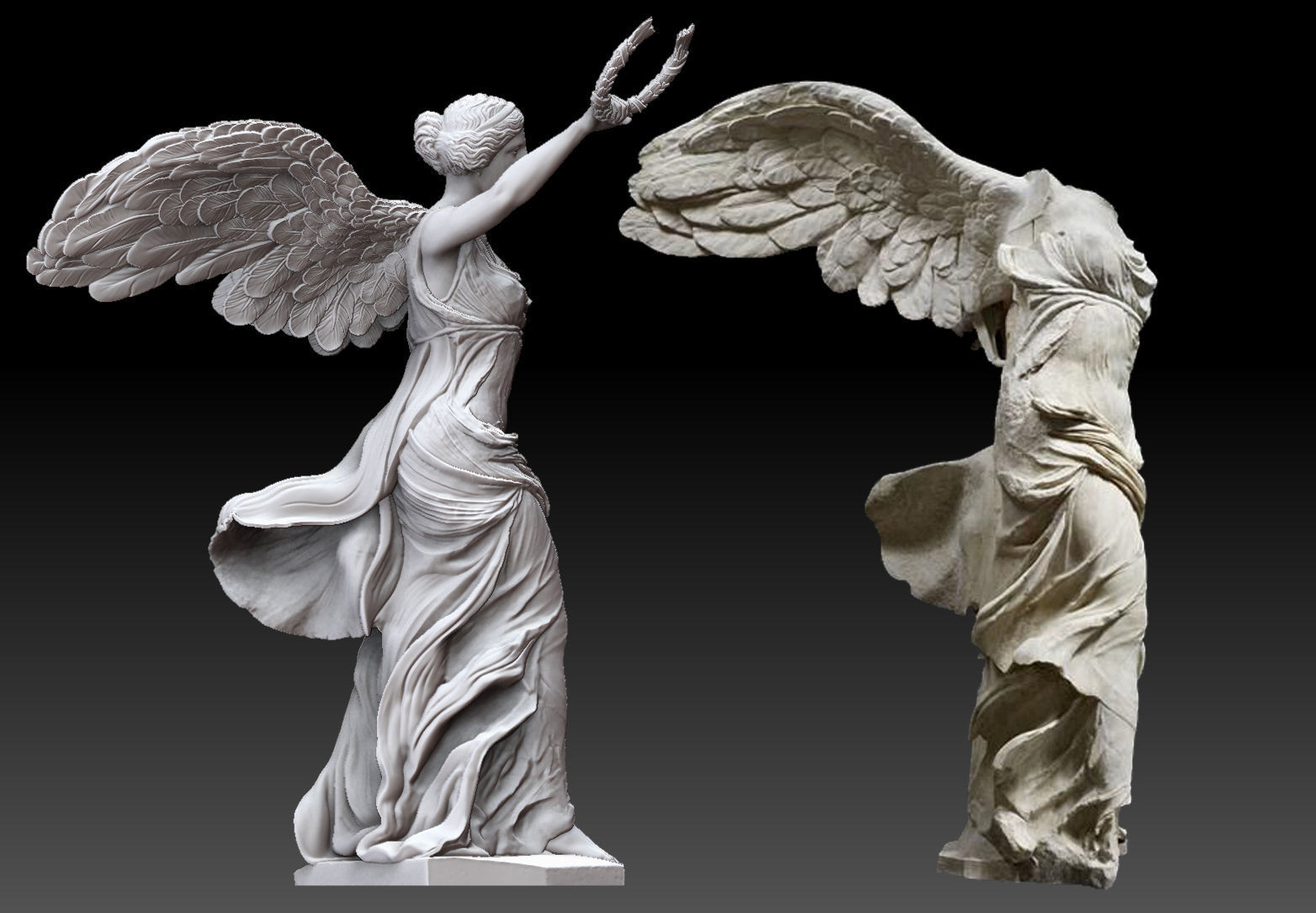 Winged Victory Of Samothrace Nike Reconstruction 3D Model 3D Printable