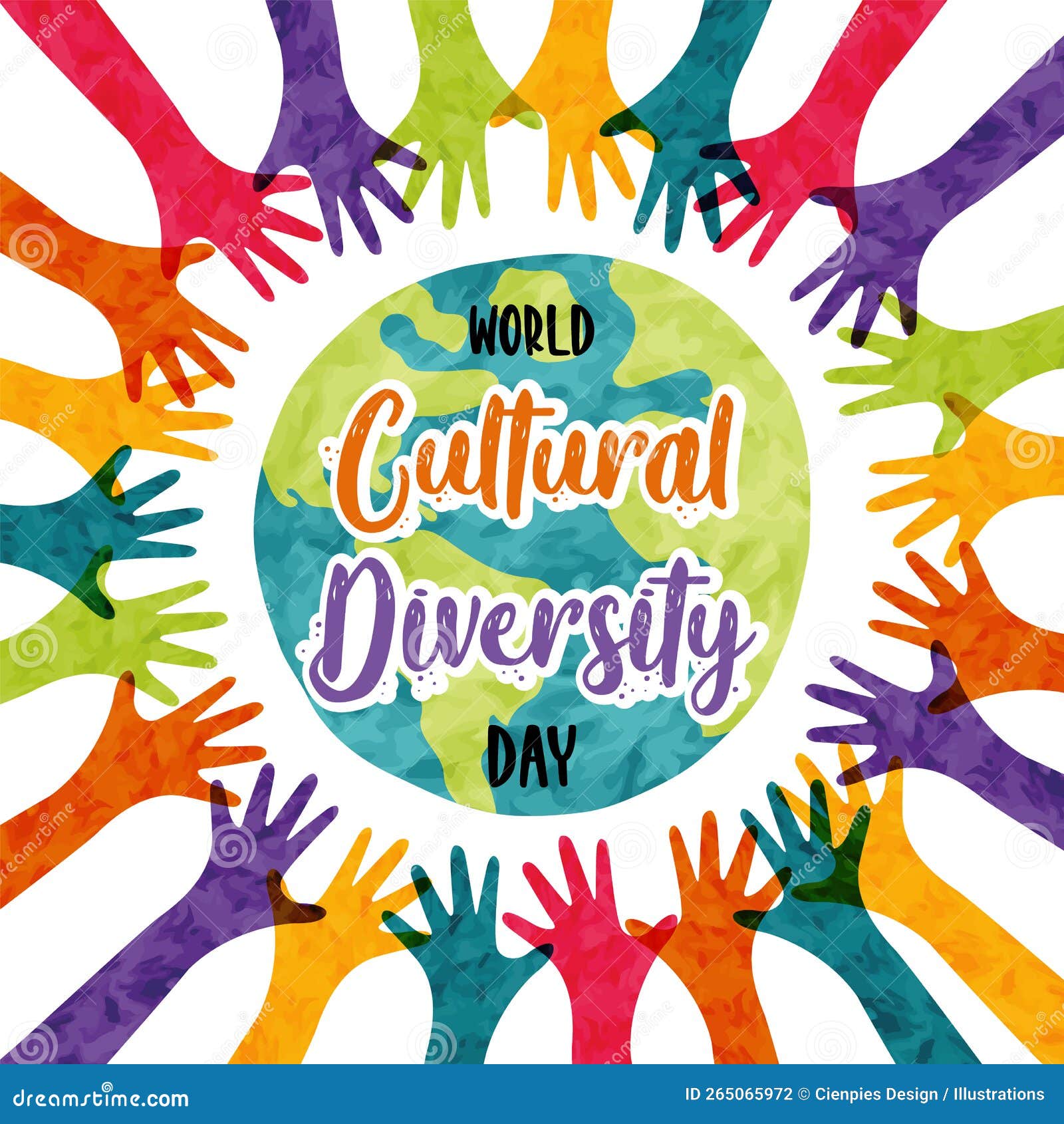 World Cultural Diversity Day Greeting Card Illustration Of Colorful