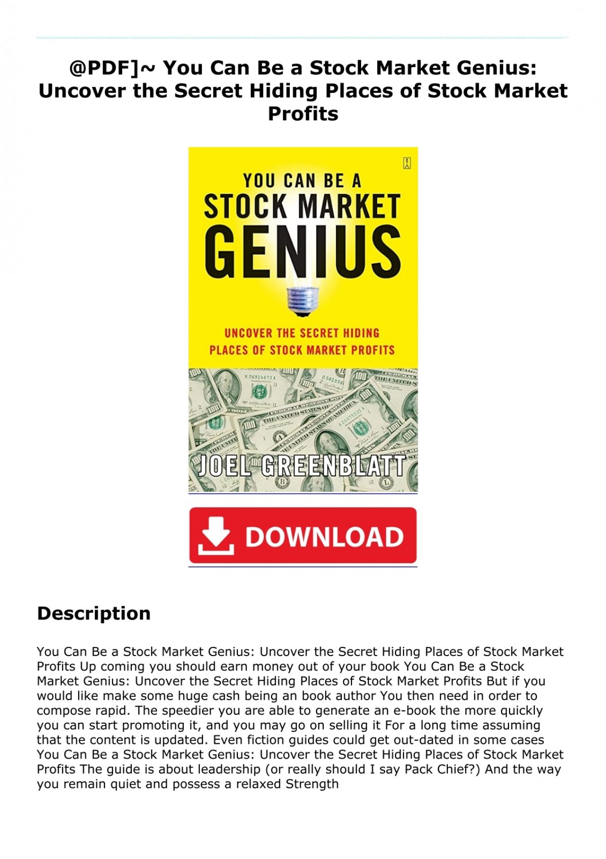 You Can Be A Stock Market Genius Uncover The Secret Hiding Places Of